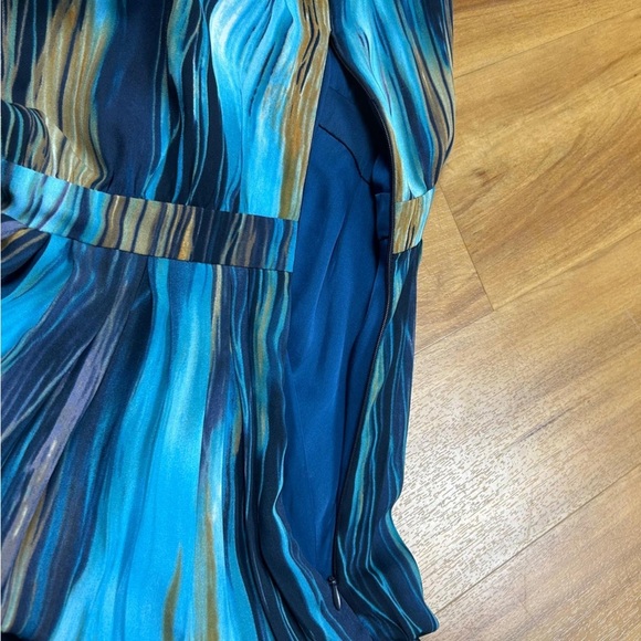 Anthropologie Paper Crown Women’s Blue and Brown Midi Dress Size 2 - Picture 10 of 16